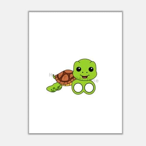 Sea turtle finger puppet printable