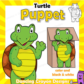 Puppet turtle craft activity printable paper bag puppet template