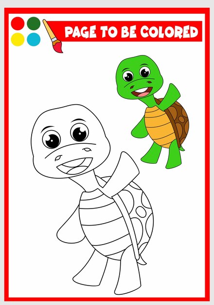 Premium vector coloring book for kids turtle