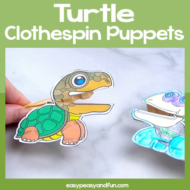 Tortoise and turtle clothespin puppets â easy peasy and fun hip