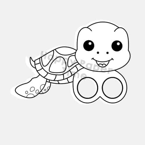 Sea turtle finger puppet printable