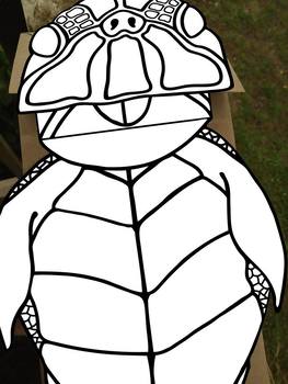 Sea turtle paper bag puppet craft template by eduart creations tpt