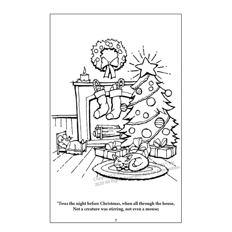 Twas the night before christmas travel tablet coloring book x