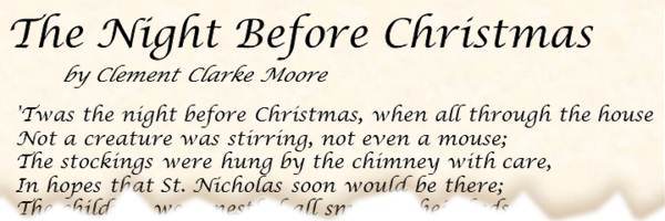 Poem the night before christmas by clement clarke moore