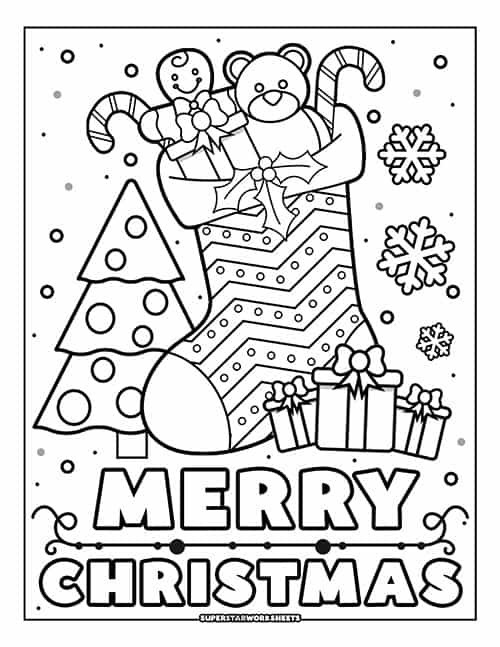 Merry christmas coloring pages