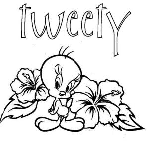Tweety bird and butterfly coloring page kids play color bird coloring pages butterfly coloring page love coloring pages