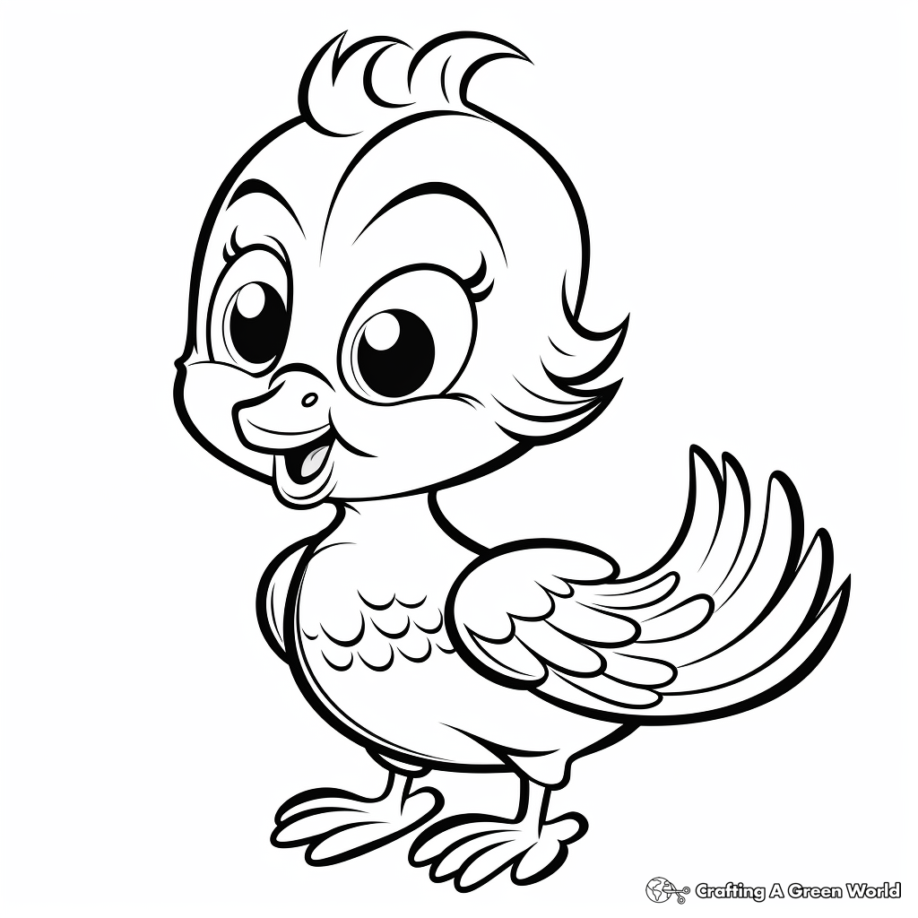 Cartoon bird coloring pages