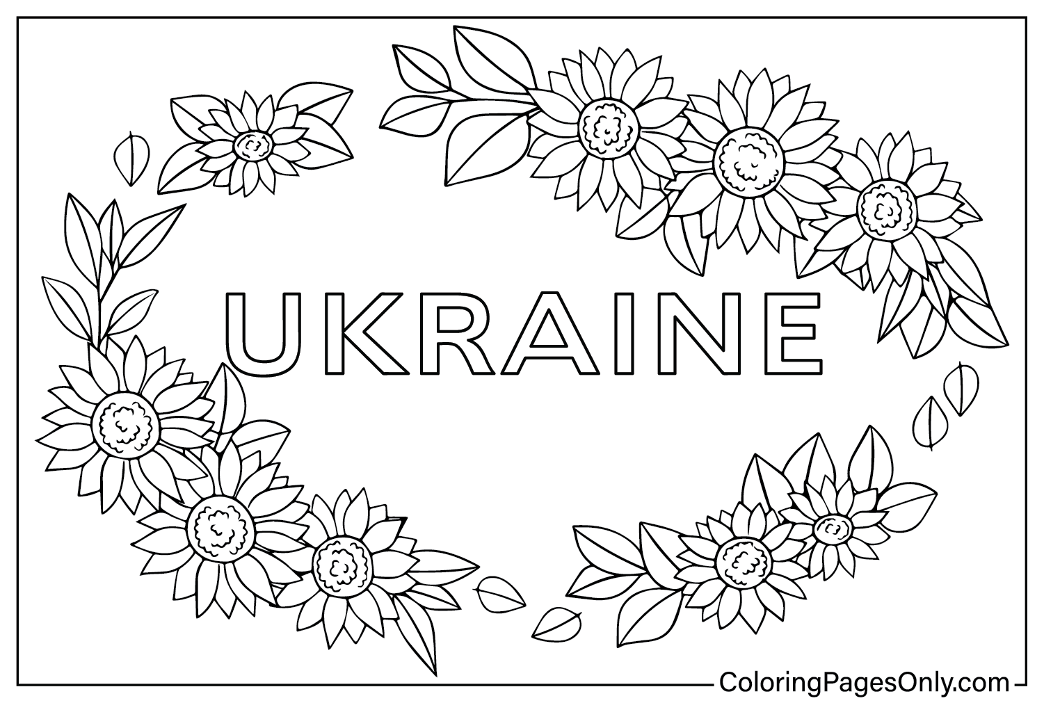 Ukraine traditional food coloring page