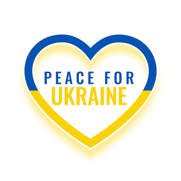 Free vector peace for ukraine flag heart message