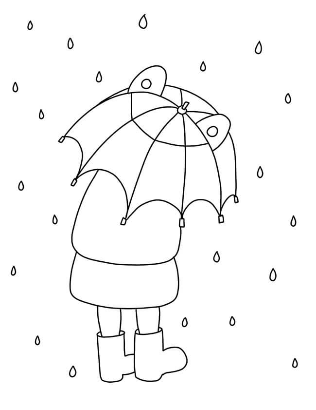 Cute umbrella coloring page