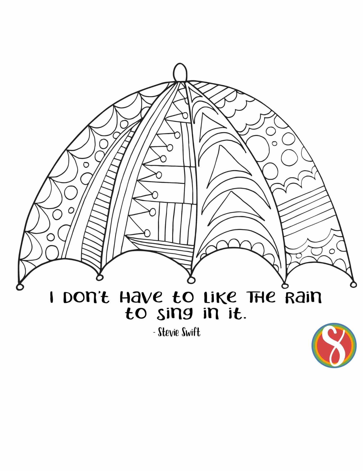 Free umbrella coloring pages â stevie doodles