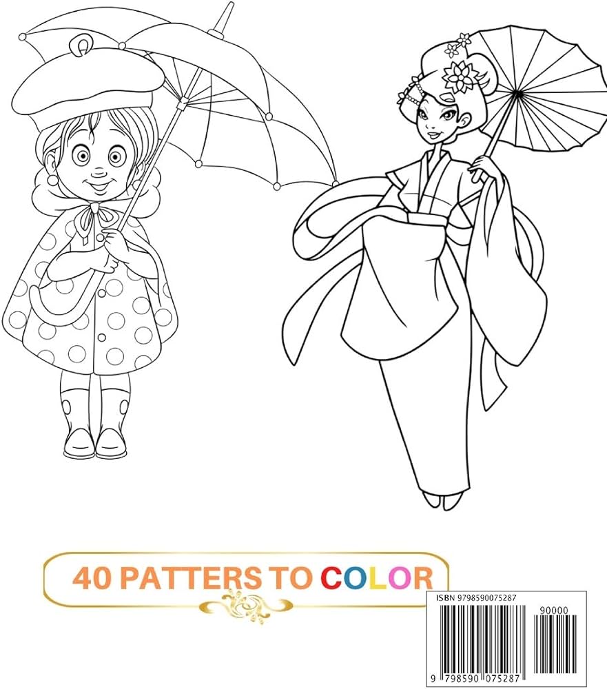 Umbrella coloring book stress relief and relaxationfun coloring paperback print dxl books