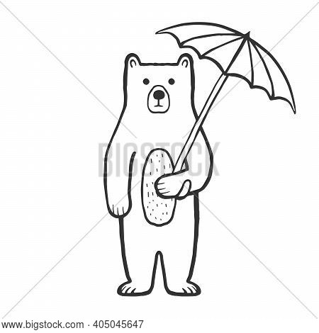 Cute bear umbrella vector photo free trial bigstock