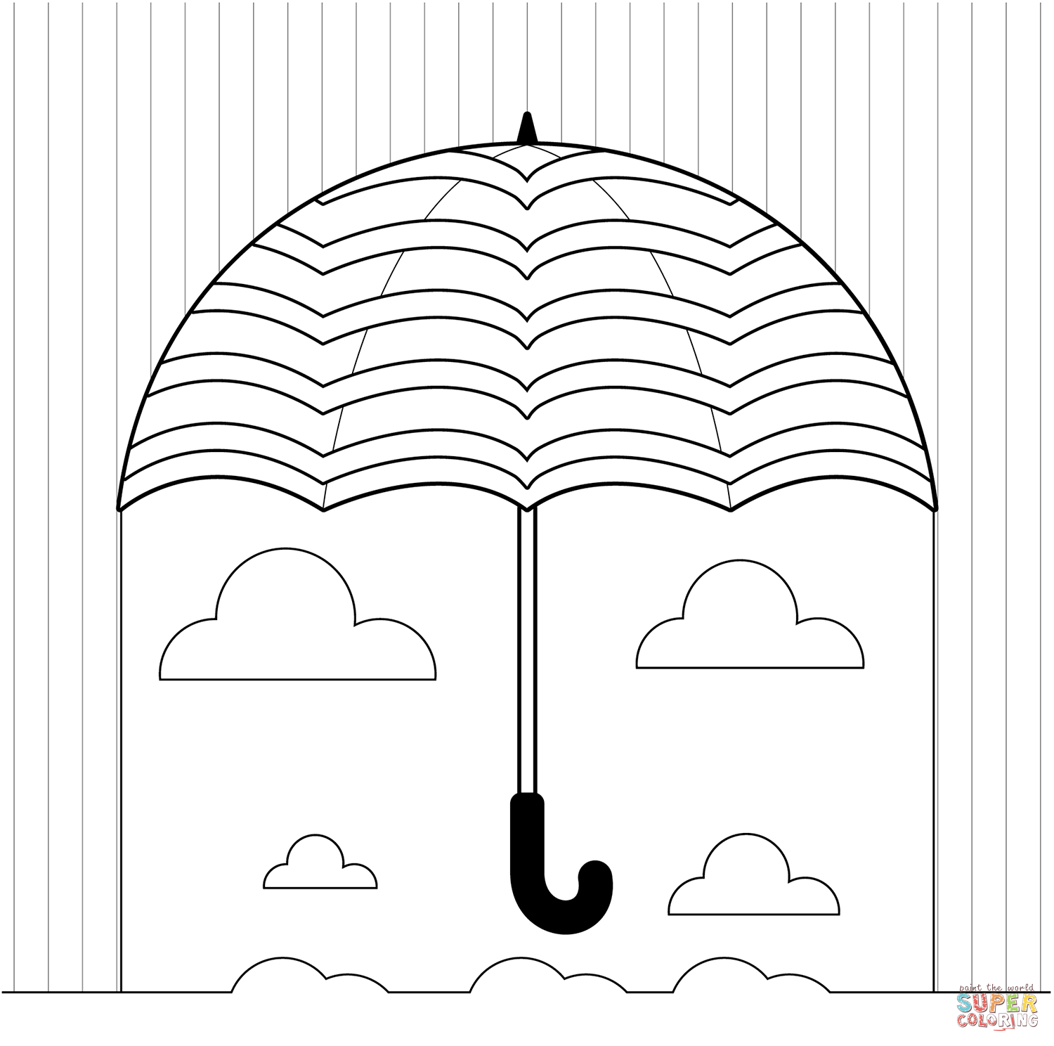 Umbrella coloring page free printable coloring pages