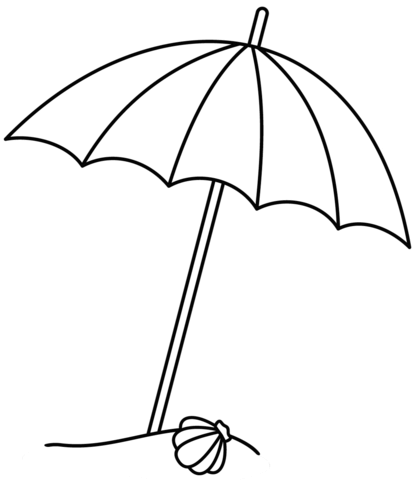 Beach umbrella coloring page free printable coloring pages