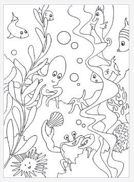 Under the sea coloring page