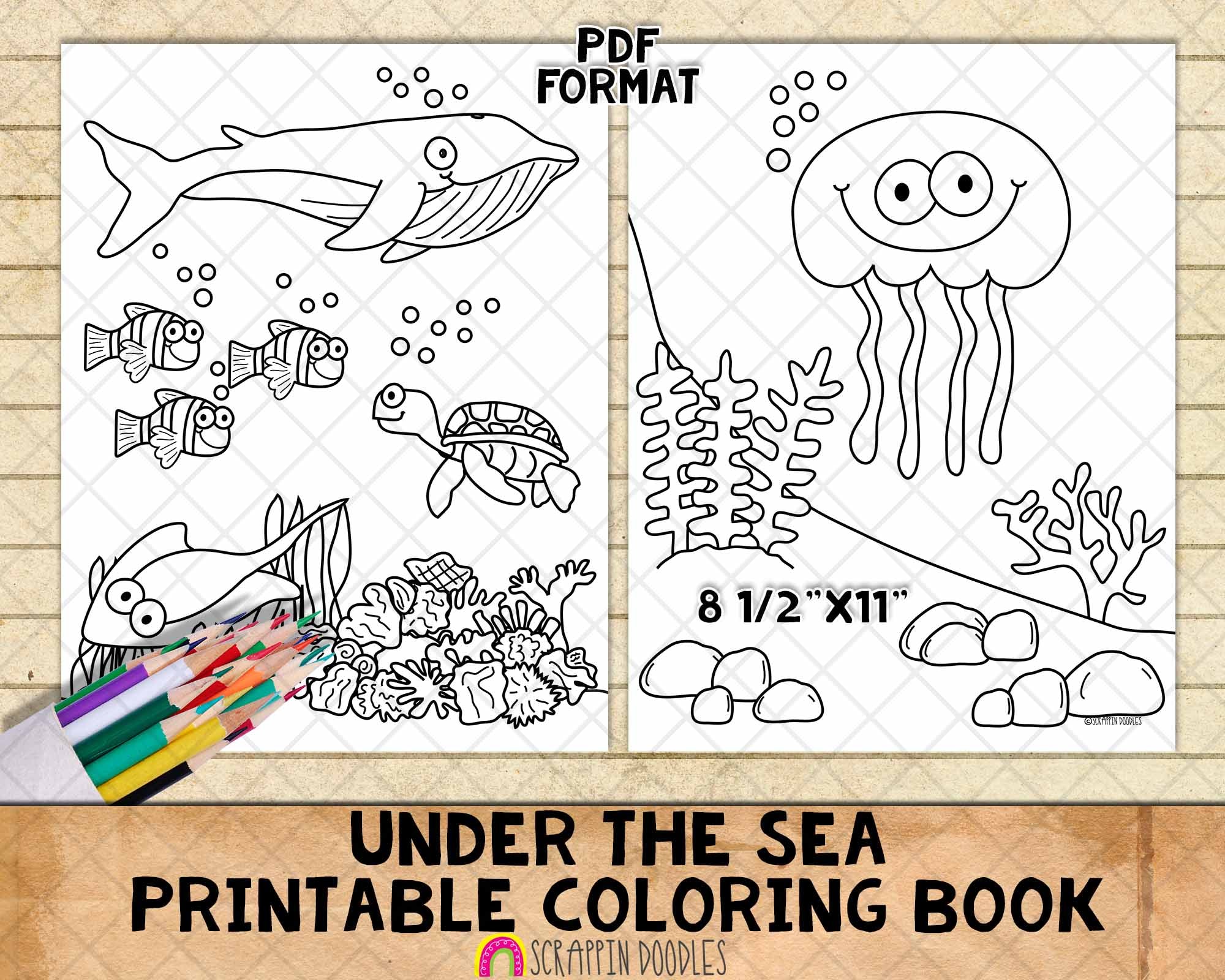 Under the sea coloring book