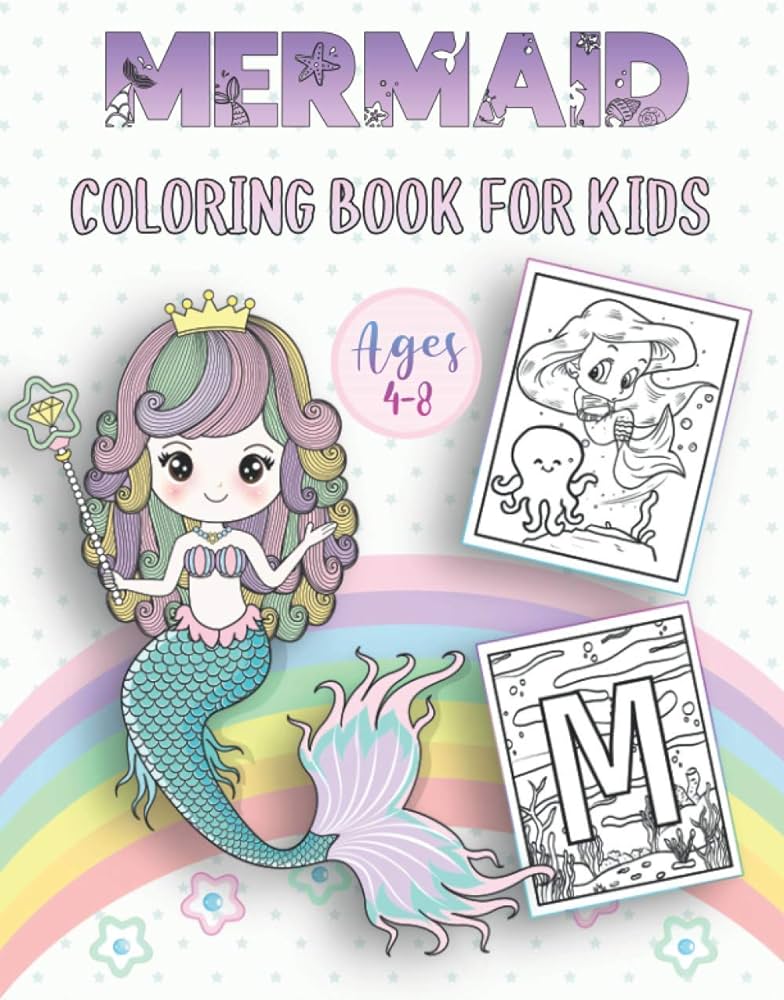 Mermaid coloring book for kids ages