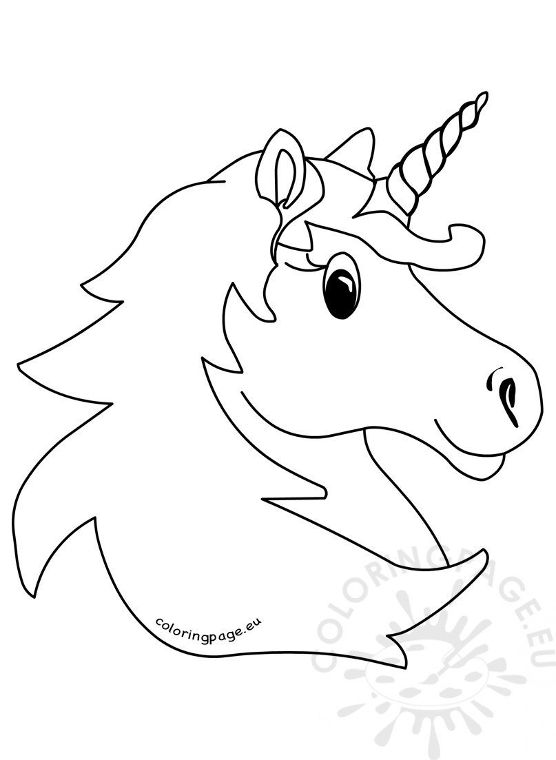 Vector illustration magic unicorn head coloring page