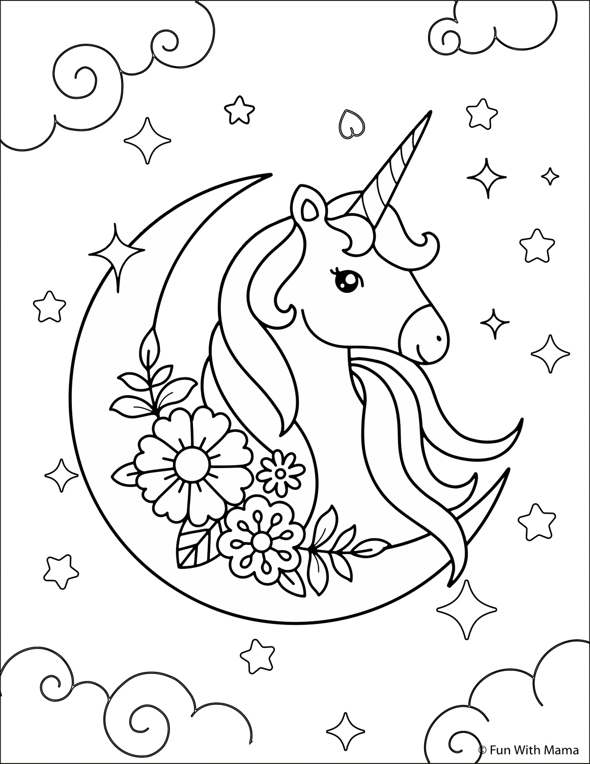 Unicorn coloring pages