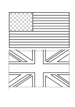 Union jack and stars and stripes flags colouring by siv lomeland