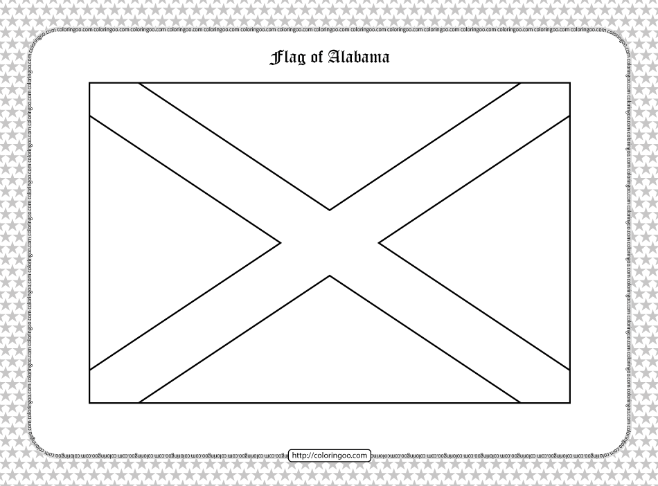 Printable flag of alabama outline coloring page