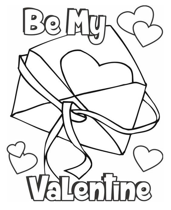 Free easy to print valentines day coloring pages