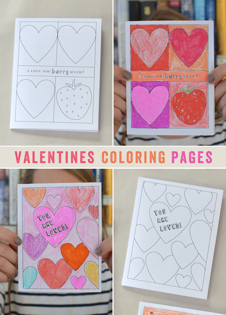 Printable valentine coloring pages