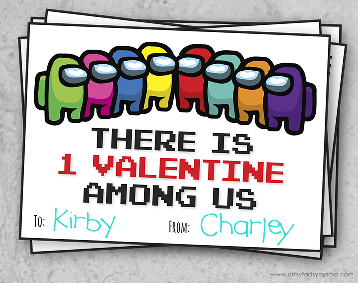 Free printable among us valentines artsy