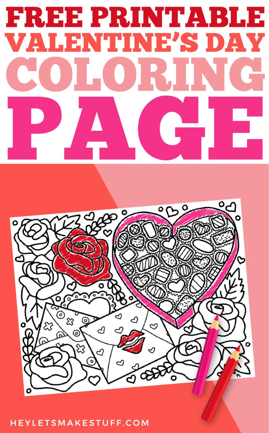 Free printable valentines day coloring page