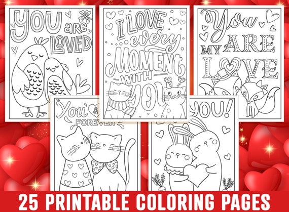 Valentines day coloring pages printable valentine coloring pages for kids boys girls teens adults valentine party activity
