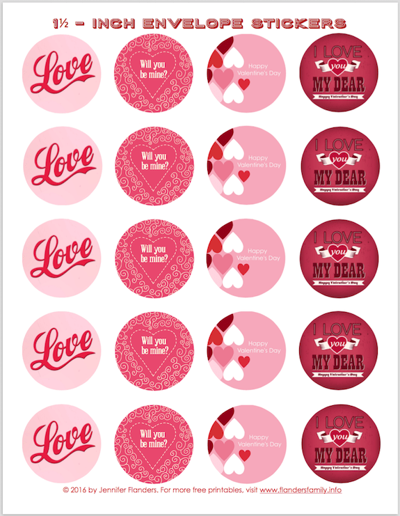 Free printable valentine stickers
