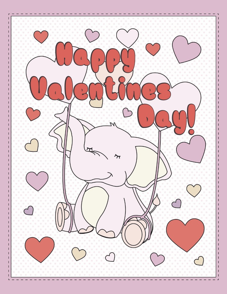 Free printable valentines day cards coloring pages