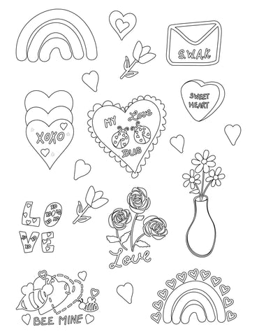 Cute colorable valentines day print and cut stickers printable sticker sheet print n cut stickers sticker sheet for silhouettecricut
