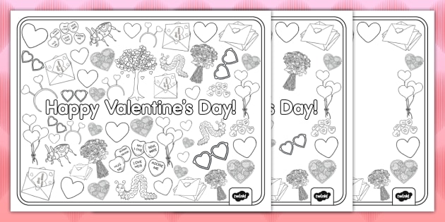 Printable valentines day colori sheets usa