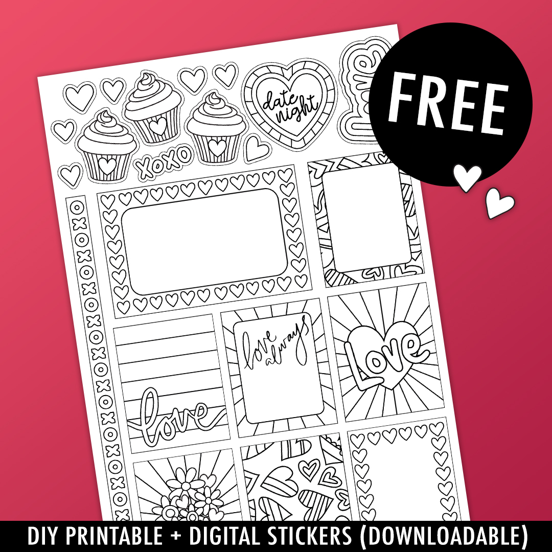 Free printable valentines day planner stickers