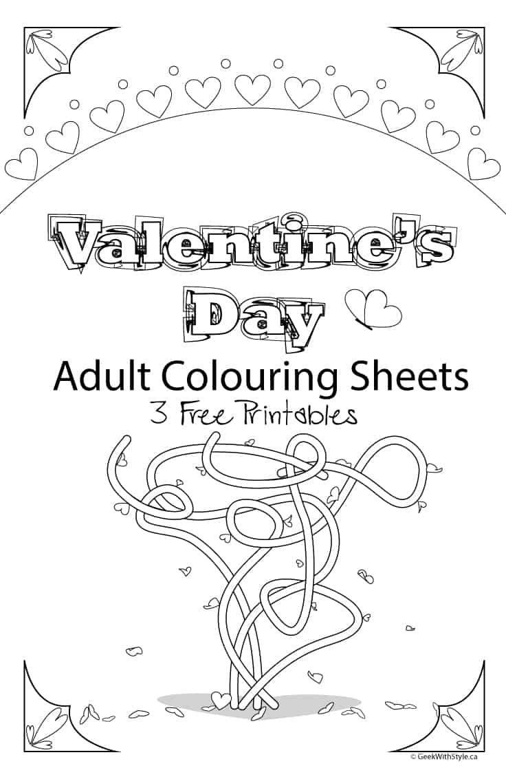 Free printable adult colouring sheets for valentines day