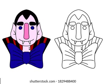 Smiling vampire coloring page kids stock stock vector royalty free