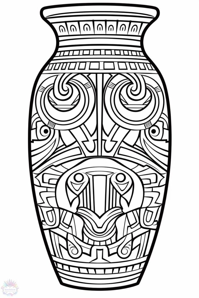 Vase coloring pages