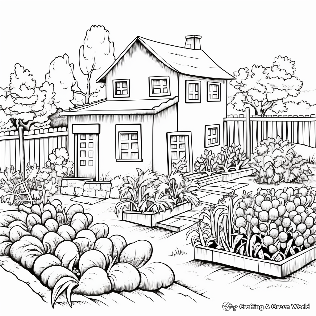 Garden for adults coloring pages