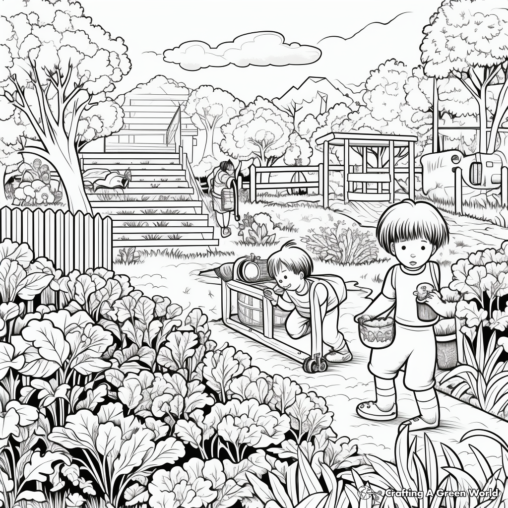 Vegetable garden coloring pages