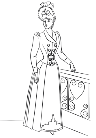 Victorian fashion coloring page free printable coloring pages