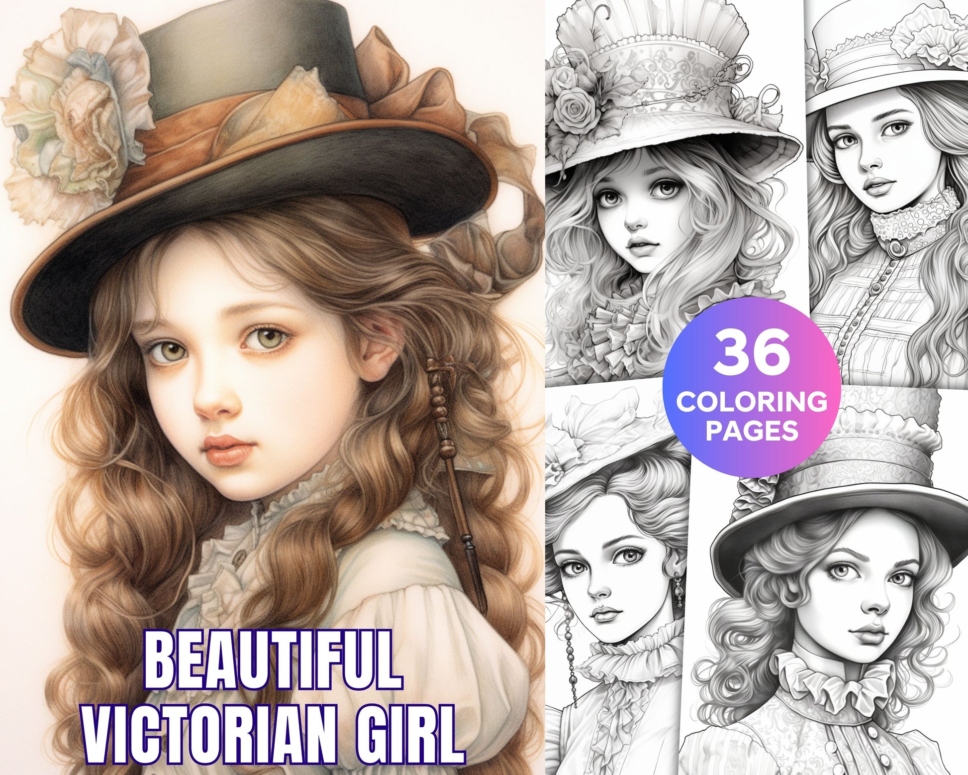 Beautiful victorian girls coloring pages printable for adults gray â coloring