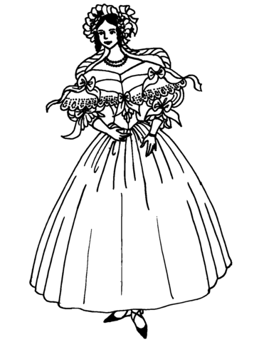 Victorian lady coloring page free printable coloring pages