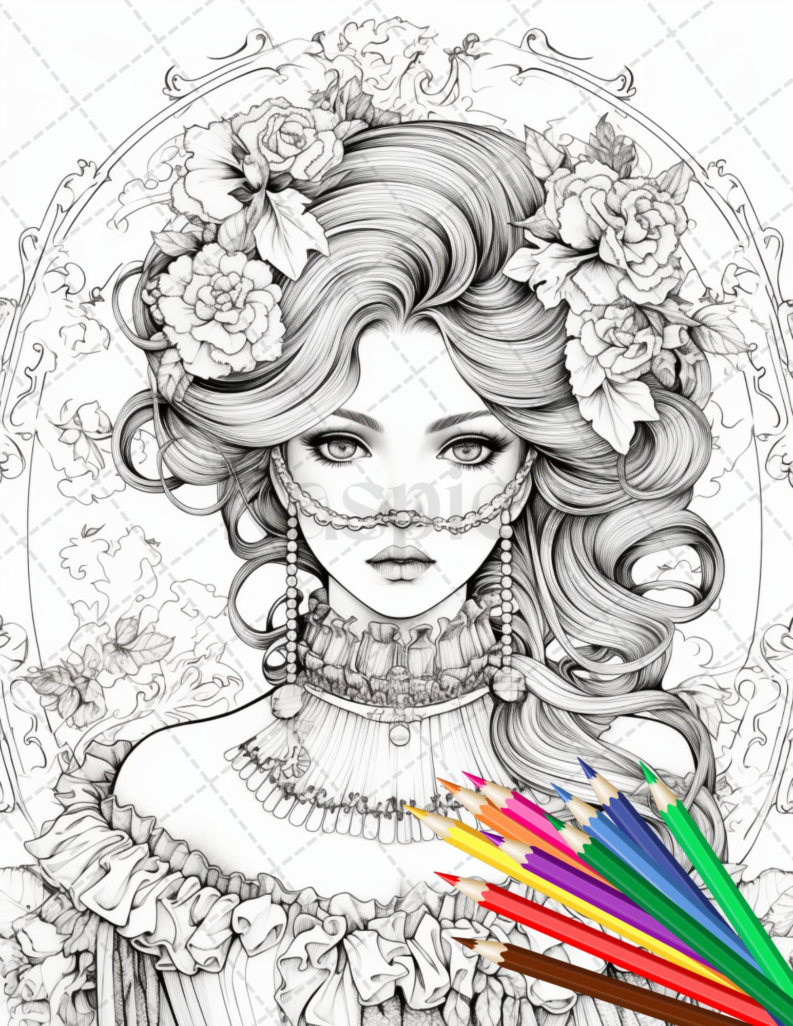 Beautiful victorian girls coloring pages printable for adults gray â coloring
