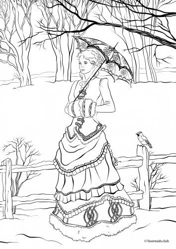 Victorian winter fashion from exclusive victorian coloring collection from favoreads coloring pages adult coloring pages printable adult coloring pages