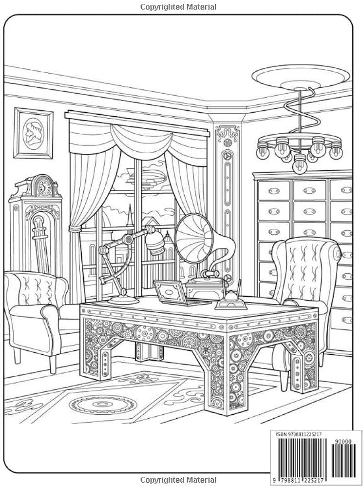 Victorian interior adult coloring book beautiful illustrations coloring pages victorian interiors stylish decorated home designs and modern room decorating inspiration coloring book by wilkmson albert