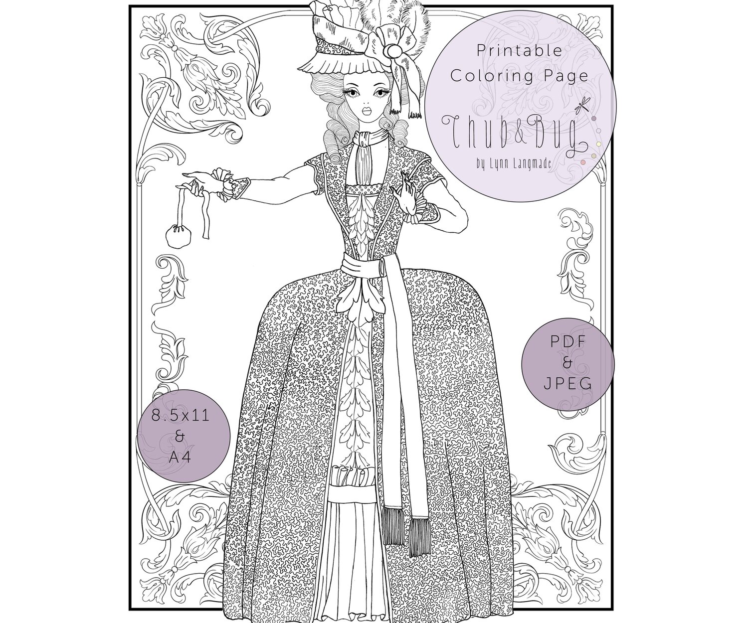 Th century fashion coloring