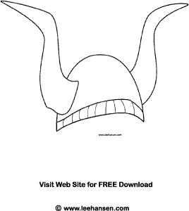 Costume line art viking helmet coloring sheet