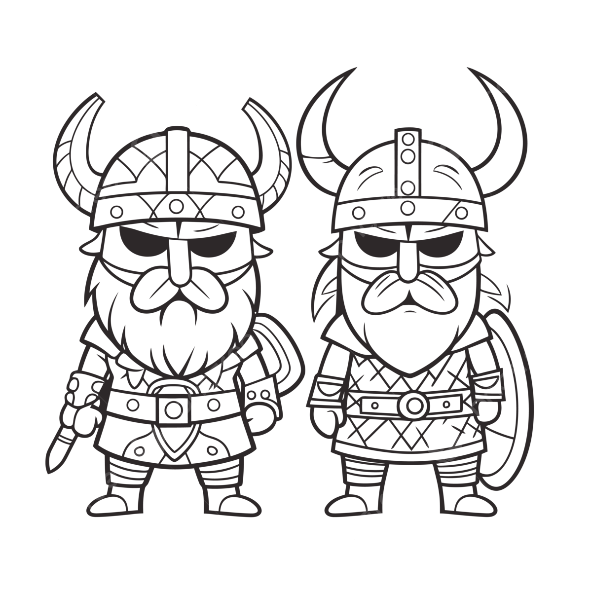 Coloring pages for two cartoon vikings outline sketch drawing vector car drawing cartoon drawing wing drawing png and vector with transparent background for free download